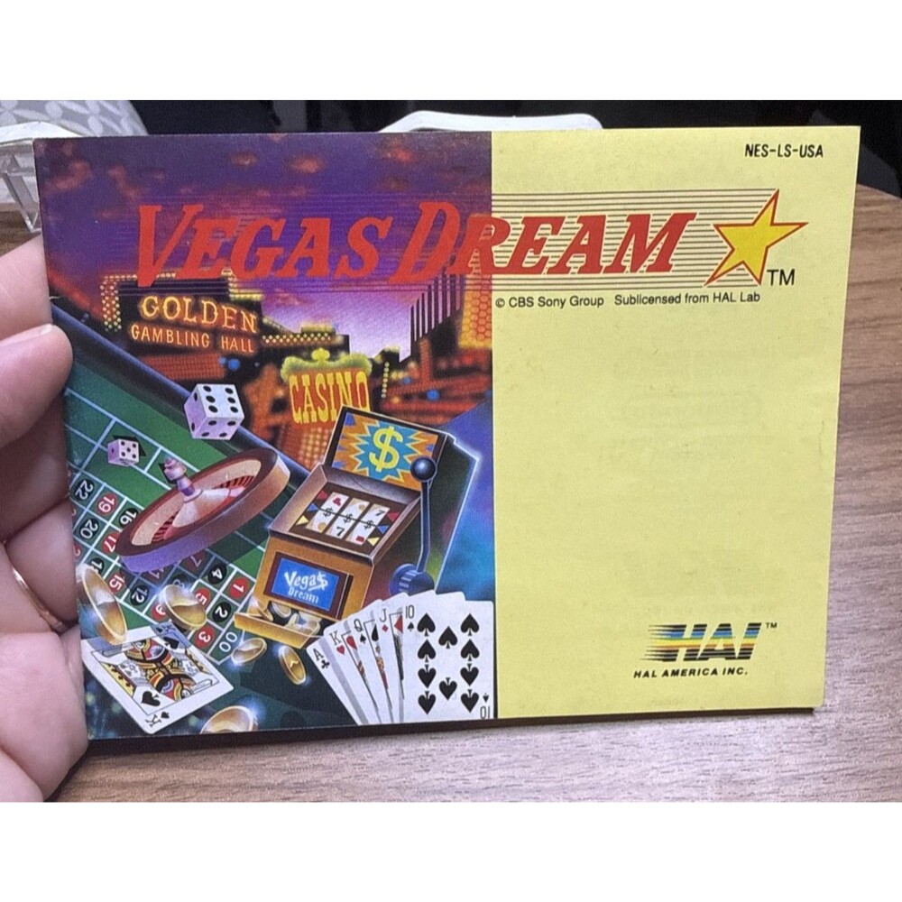 Vegas Dream Nintendo NES Instruction Manual Only Original 1990 Vintage